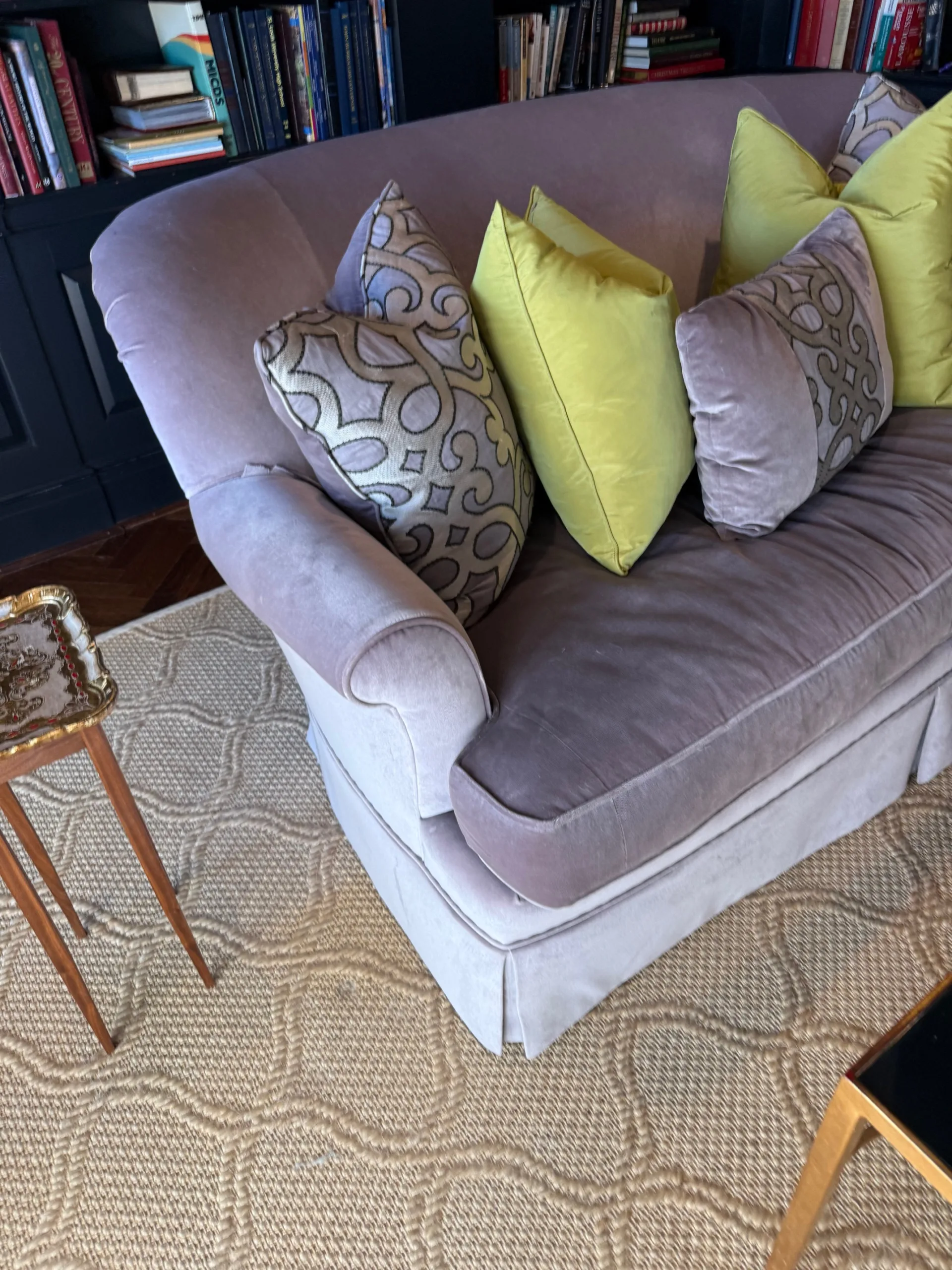 a couch with pillows on it
