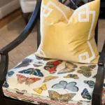 chair with butterfly pattern and yellow pattern