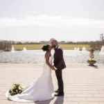Lauren and Marcus Lee take wedding photos in Forest Park.