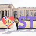 Lauren and Marcus Lee hosted a St. Louis-themed wedding on 314 Day.