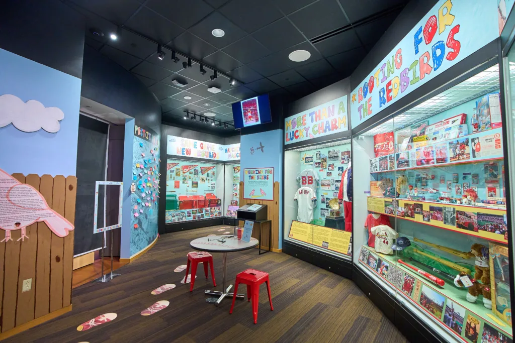 The Growing Up Cardinal exhibit within the Cardinals Hall of Fame & Museum