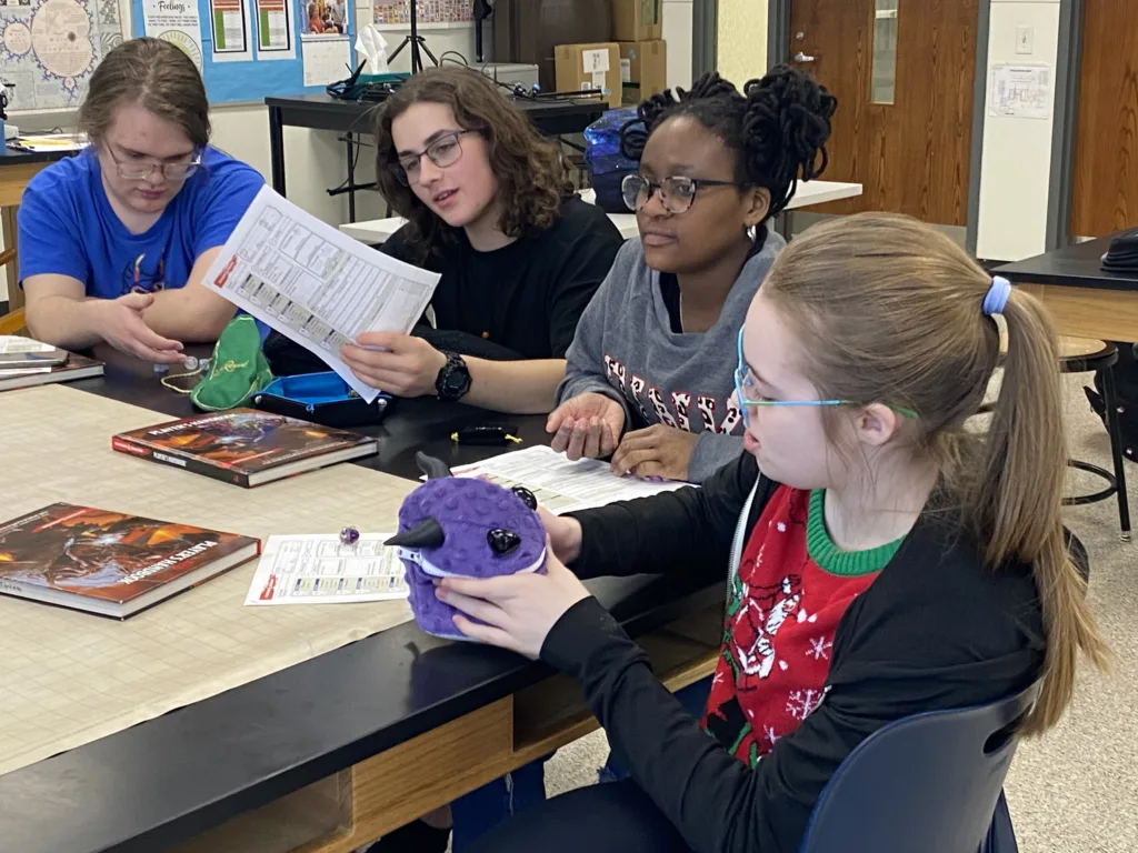 Miriam Dungeons and Dragons Club meeting