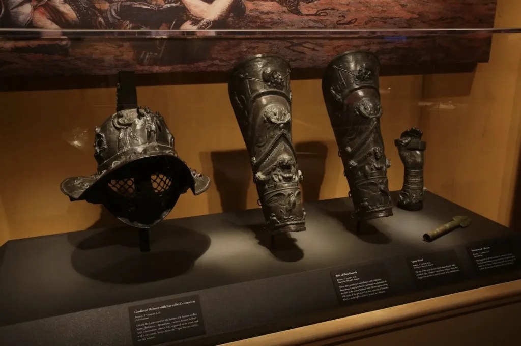Armor worn by gladiators at Pompeii.