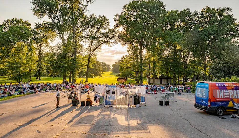 TourCo, the traveling arm of St. Louis Shakespeare Festival, mounts a show in the streets.