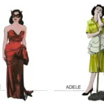 Costume design renderings for Adele in Die Fledermaus
