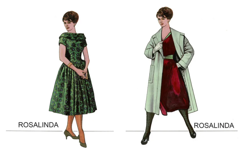 Costume design renderings for Rosalinda in Die Fledermaus