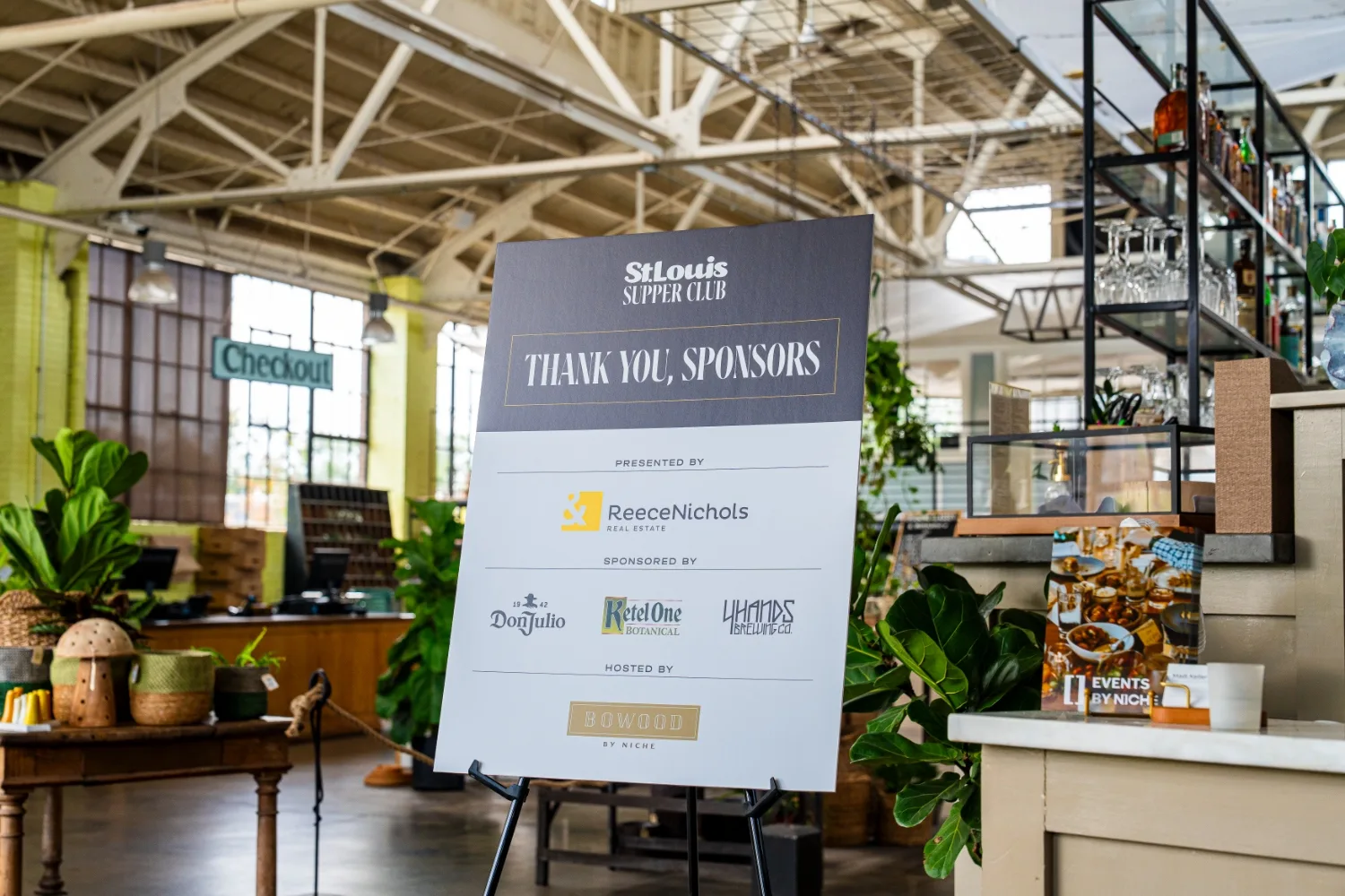 "Thank you, sponsors" sign