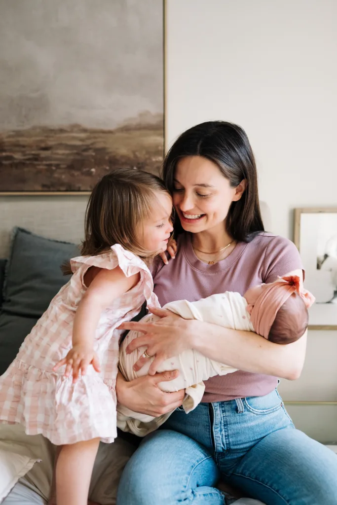 Abby Erker with her daughters