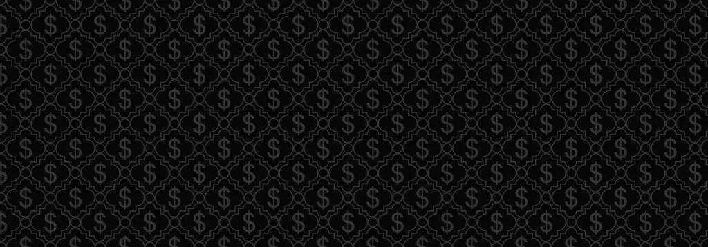 money sign pattern on black background