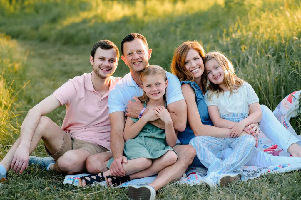 From left to right: Brother Jack Bunn, father Brent Bunn, sister Reese Bunn, mother Jani Torrence, and Nora Bunn