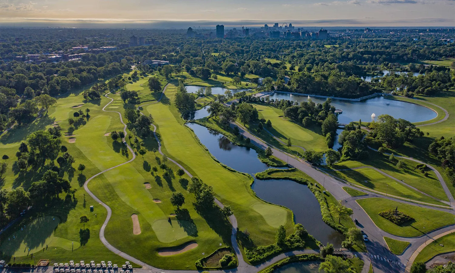 Drone photo overlooking Forest Park Golf Course