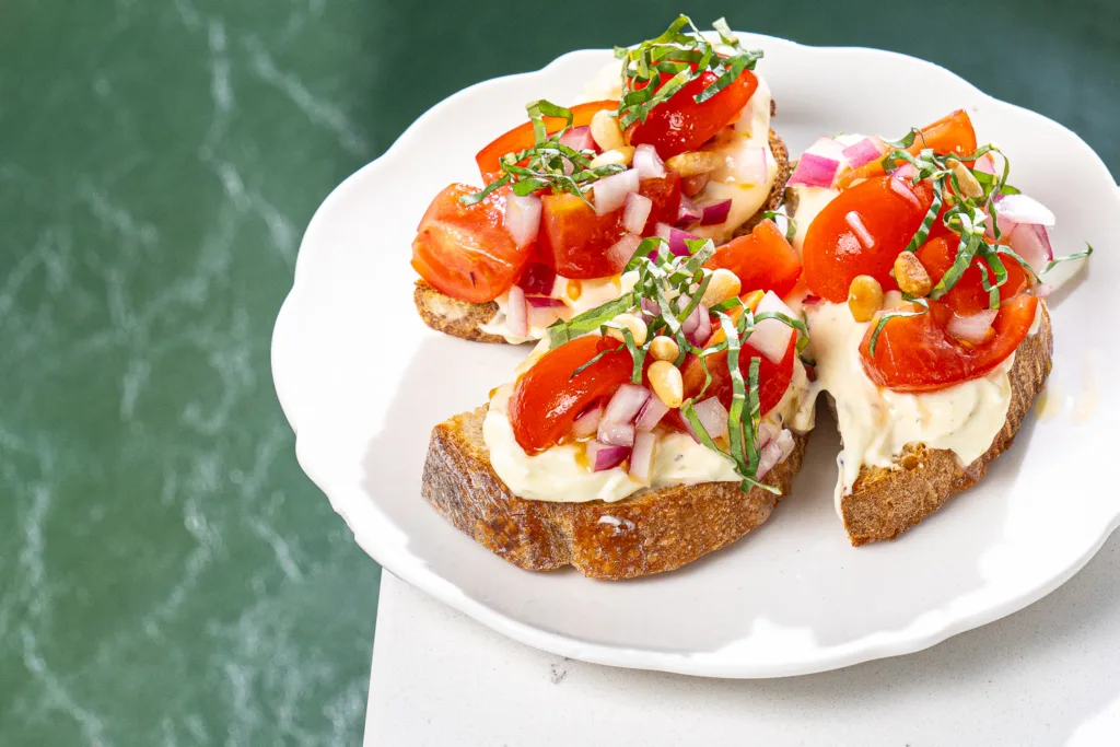 Whipped feta tartine