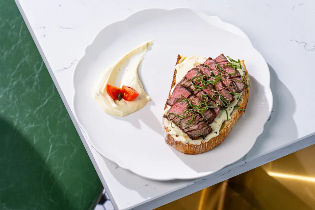 Steak tartine, Cafe Amalia in Kirkwood, MO.