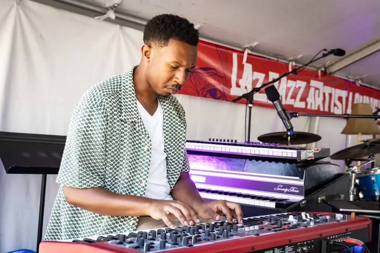 Antonio Foster Trio at the LazJazz Tent.