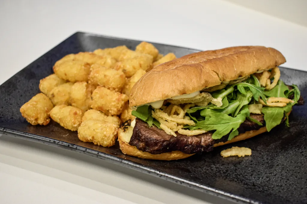 The steak sandwich at STL Kitchen's Gastropub located outside Portal 15 at Enterprise Center.