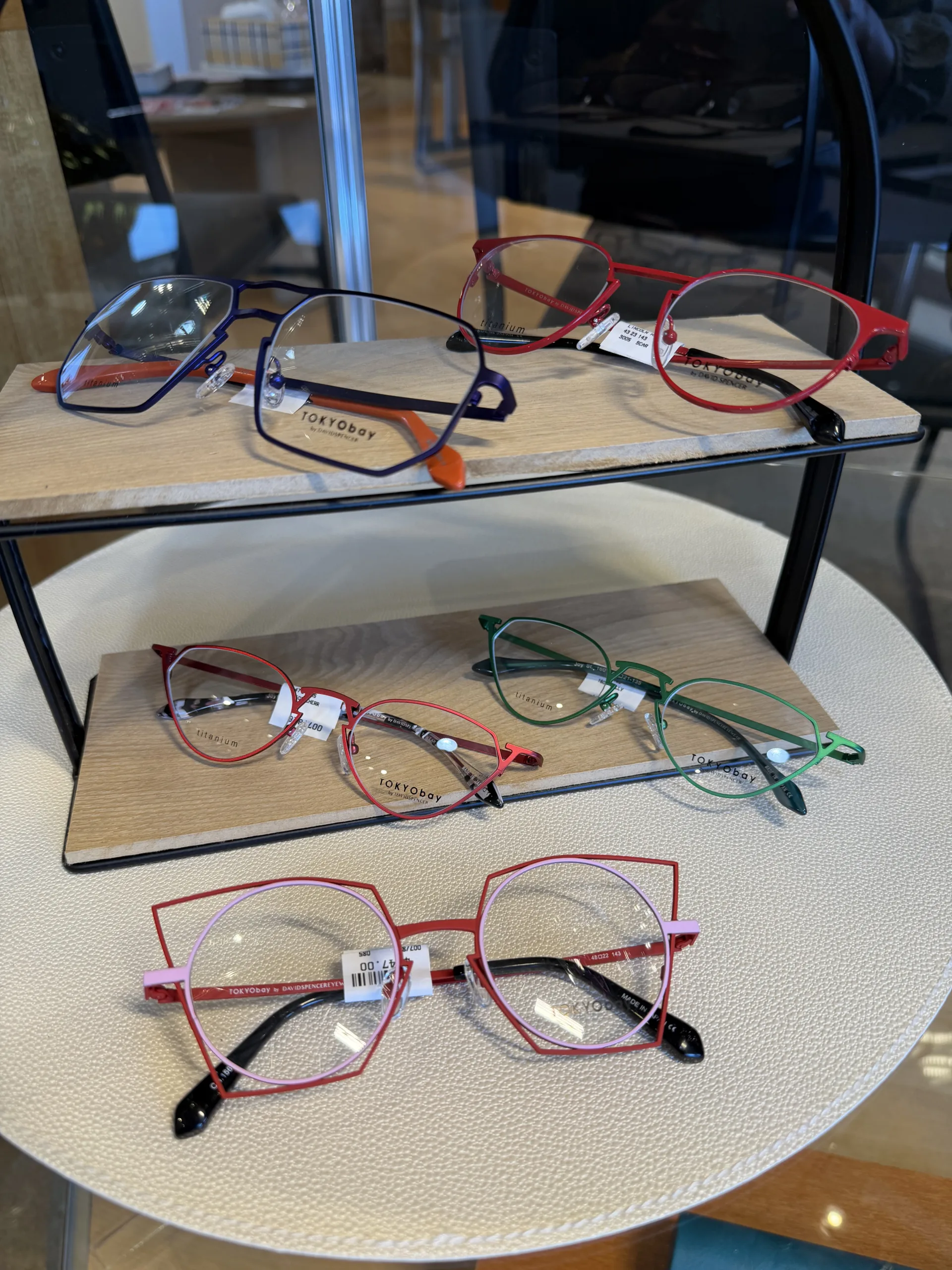 A selection of bold, angular frames available at Eyewearhaus.