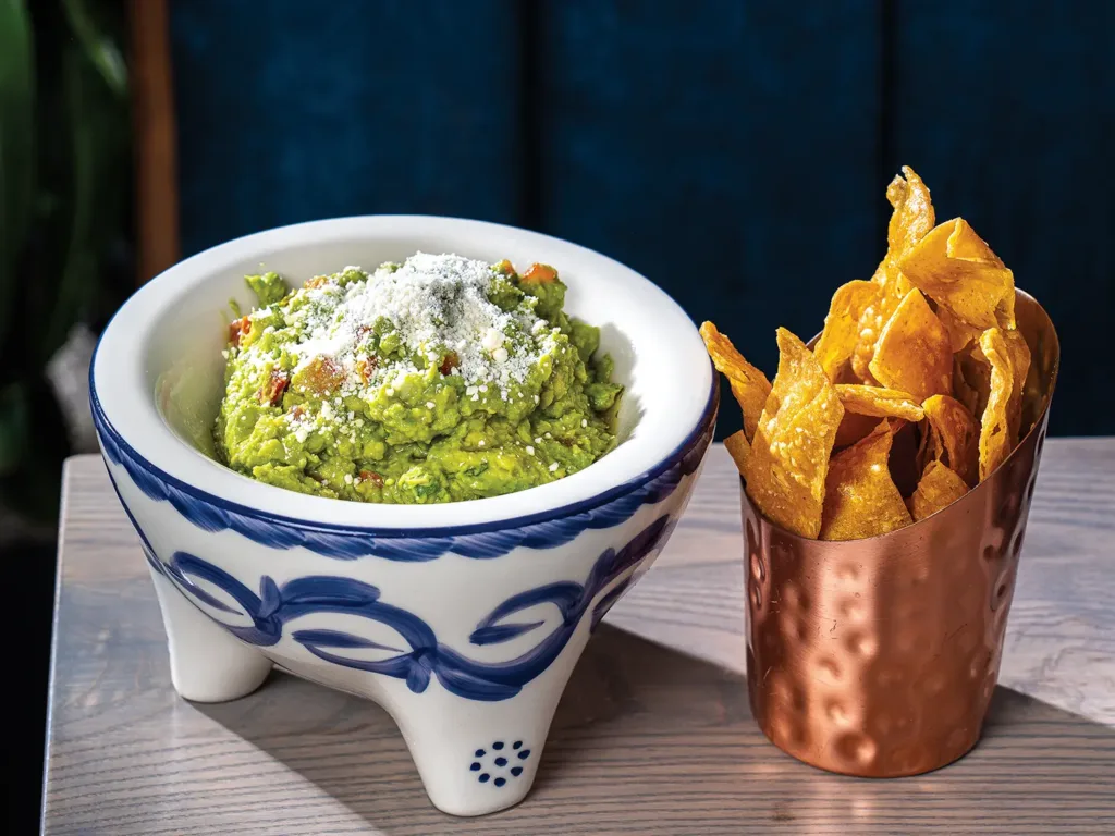 House made guacamole and house made chips at The Mexican STL