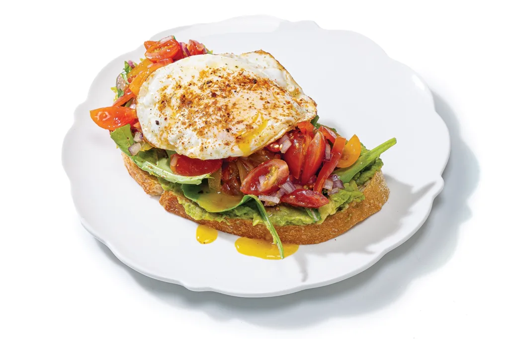 Healthy Dish Café Amalia Green Goddess Toast with Egg