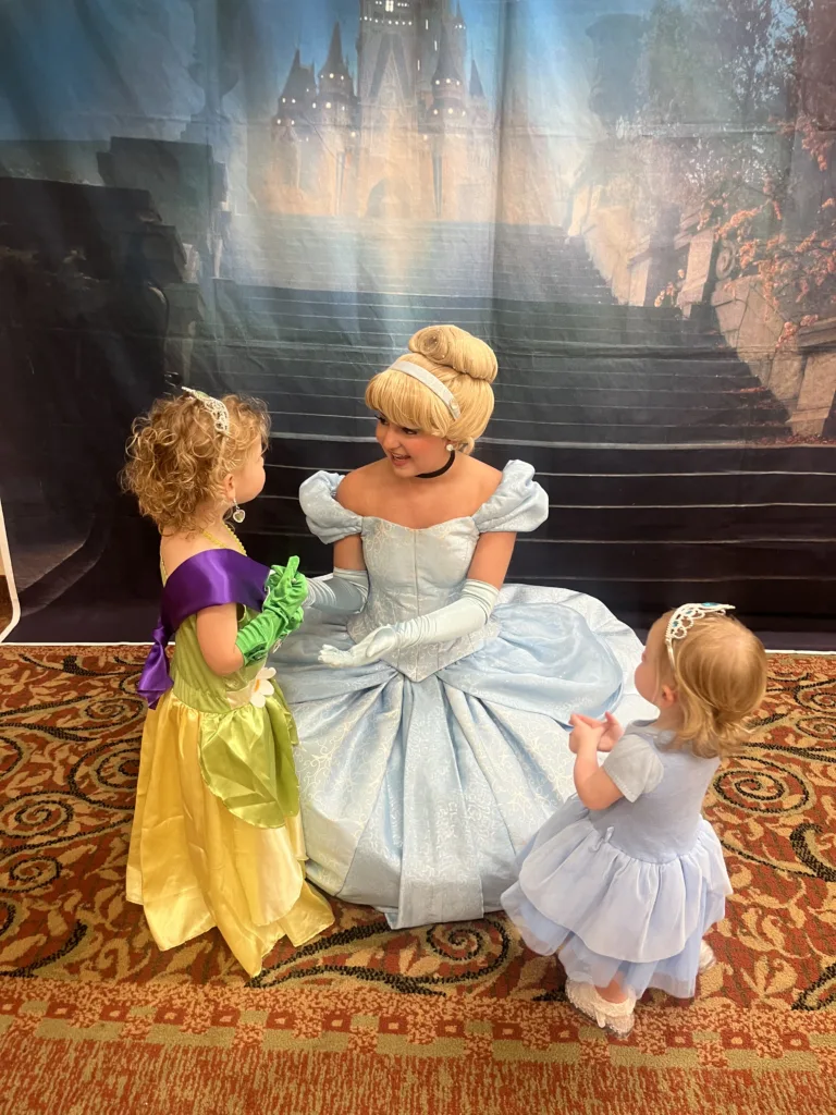 Cinderella at Dream Time Princess Ball in the Wildwood Hotel, July 2024.