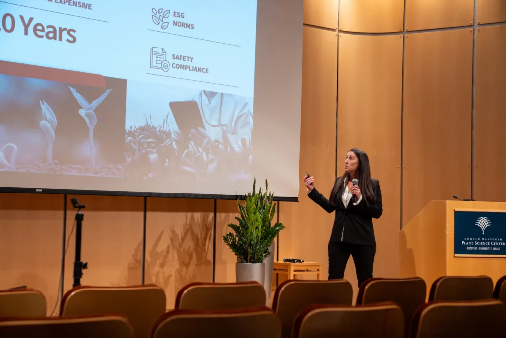 A woman making a presentation