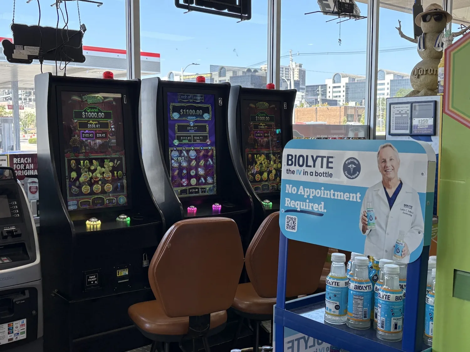 A gaming machine at a local gas station.