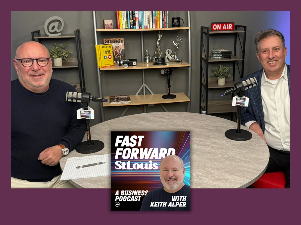 Keith Alper, host of Fast Forward STL; Steve O'Loughlin, president of LHM