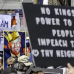 Anti-Trump protestors filled the streets of downtown St. Louis on March 28, 2026.