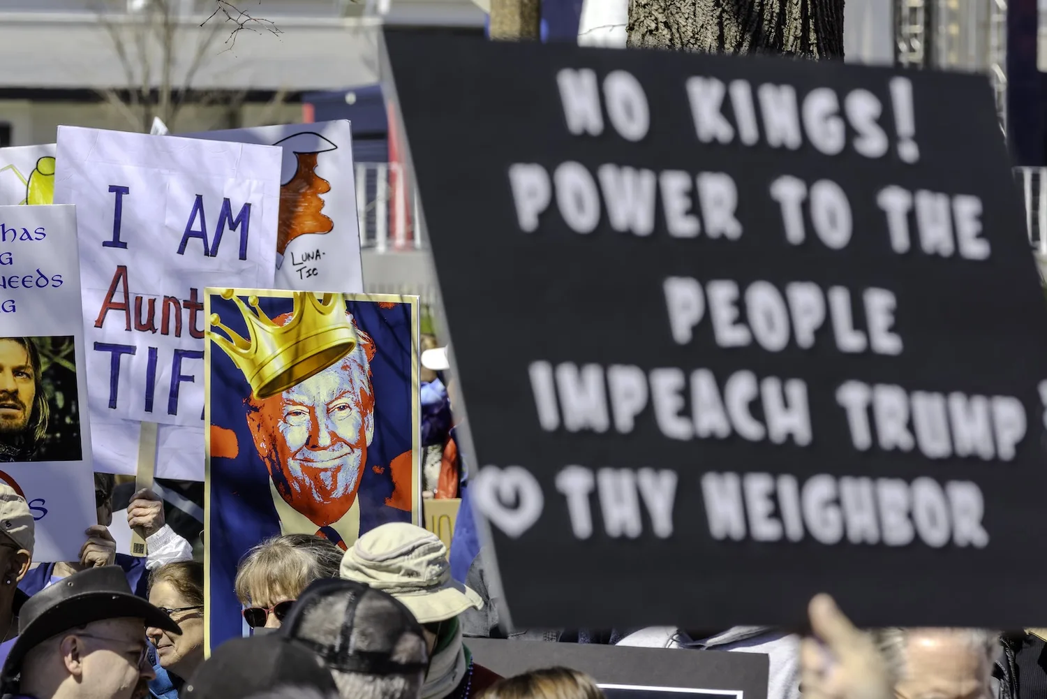 Anti-Trump protestors filled the streets of downtown St. Louis on March 28, 2026.