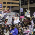 Anti-Trump protestors filled the streets of downtown St. Louis on March 28, 2026.