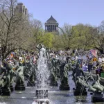 Anti-Trump protestors filled the streets of downtown St. Louis on March 28, 2026.