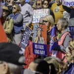 Anti-Trump protestors filled the streets of downtown St. Louis on March 28, 2026.