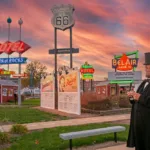 Neon lights glow at Route 66 Neon Park in Springfield.