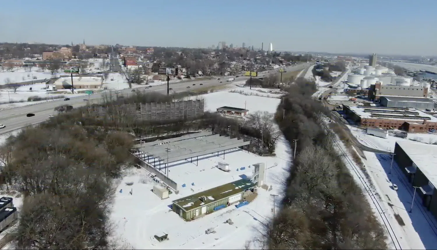An aerial view of a police shooting range.