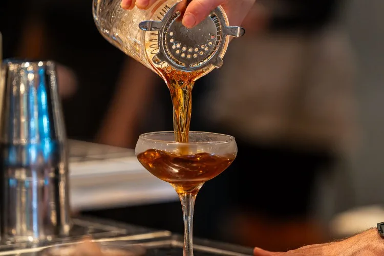 Italian Job: Whiskey, Amaro Montenegro, Sweet Vermouth, Mission Fig, Lemon Peel