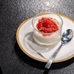 Dolce | brown sugar panna cotta + lavender candied pistachio + raspberry