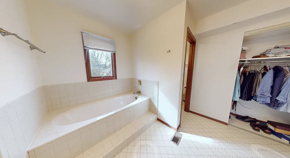 Before: The original bathtub area.