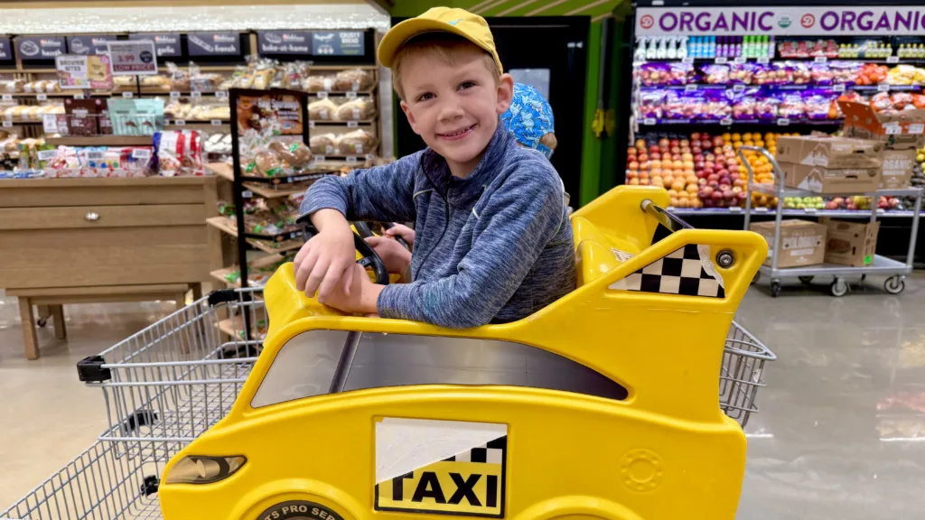 Dierbergs' cart taxis: saving parental sanity one grocery run at a time.
