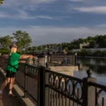 People can enjoy fishing along the scenic Fox River waterfront