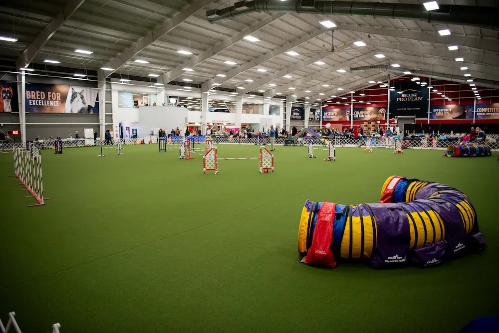 The Purina Event Center hosts agility competitions and canine sporting events throughout the year.