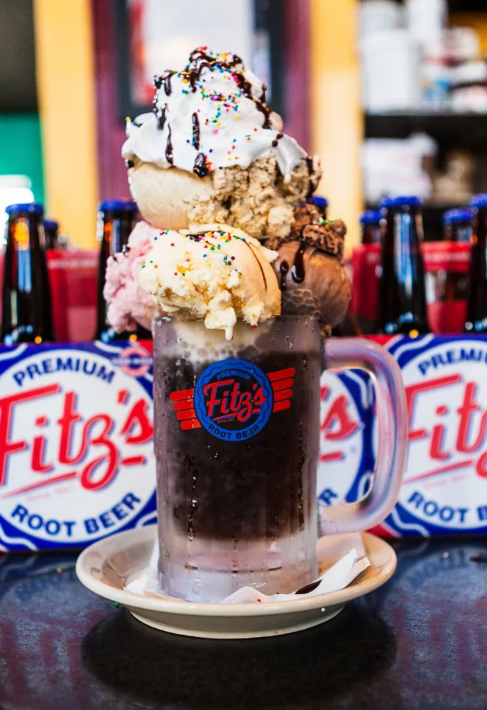 A signature oversized root beer float from Fitz’s in the Delmar Loop.