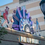 The iconic neon signage at Pin-Up Bowl lights up the Delmar Loop entertainment district in University City.