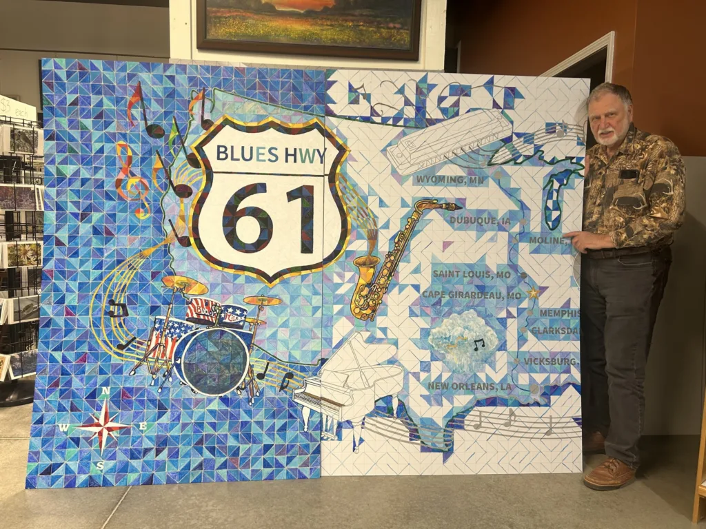 Cape Girardeau's Blues Highway 61 mural pays tribute to the legendary route that carried blues music from the Mississippi Delta north through Missouri and beyond.