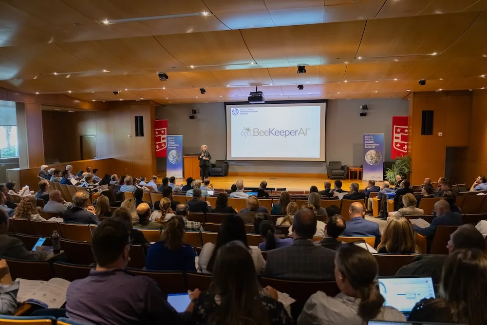 At BioSTL’s 2025 Global Health Innovation Summit, international startup BeeKeeperAI pitches to St. Louis healthcare ecosystem leaders representing more than $5 billion in buying power.