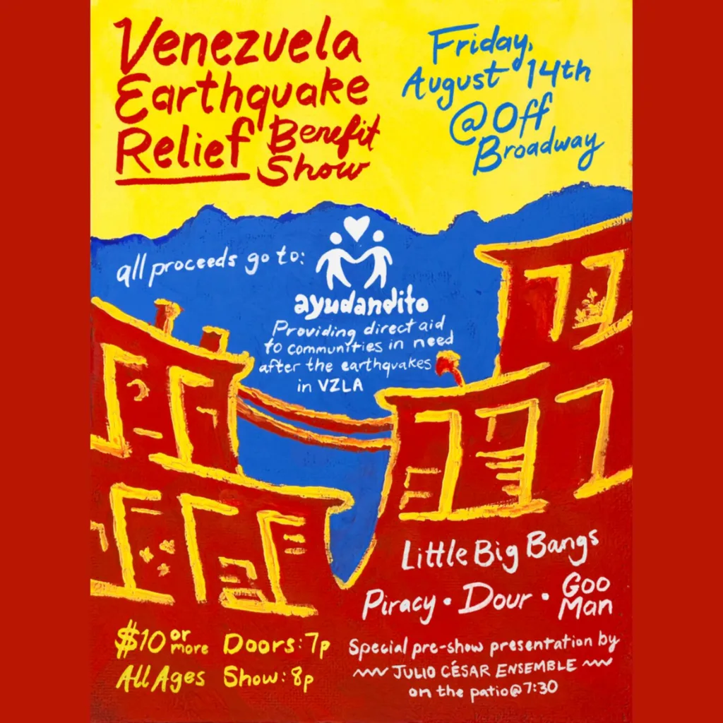 Poster for the Venezuela Earthquake Relief Benefit Show
