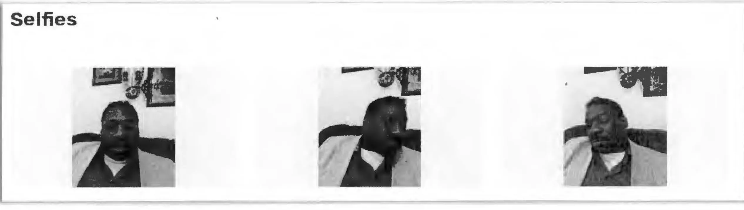 Selfies of Sparks submitted as part of his application for a PPP loan.