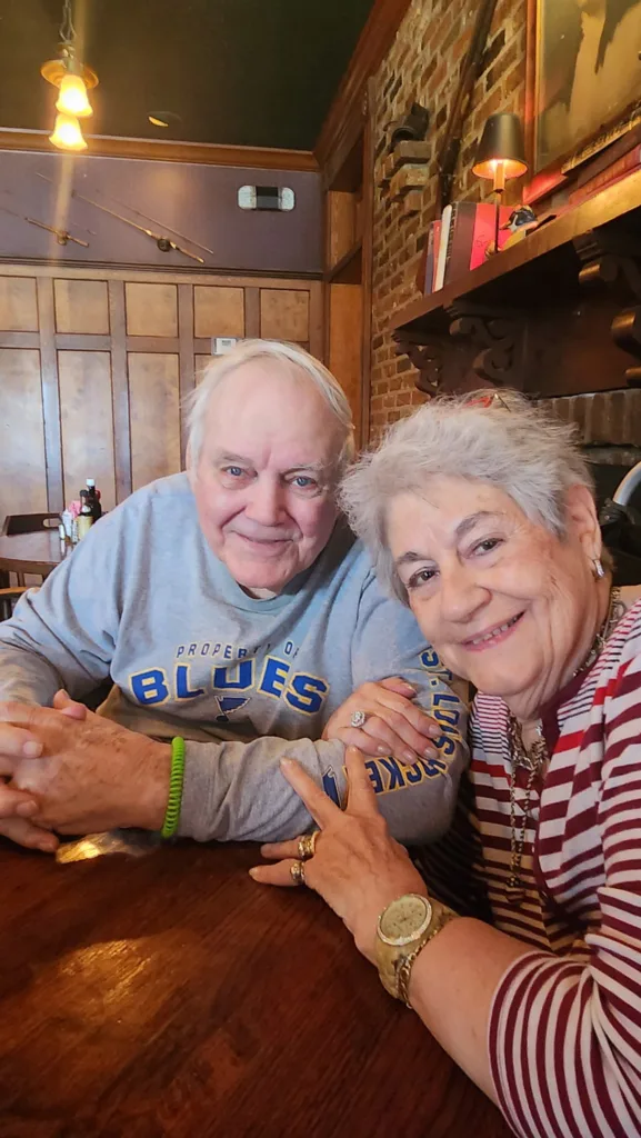 Good company and a shared meal make for a memorable outing for this Kinwell couple.
