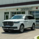 The Lincoln Navigator outside the service department at Dave Sinclair Lincoln.