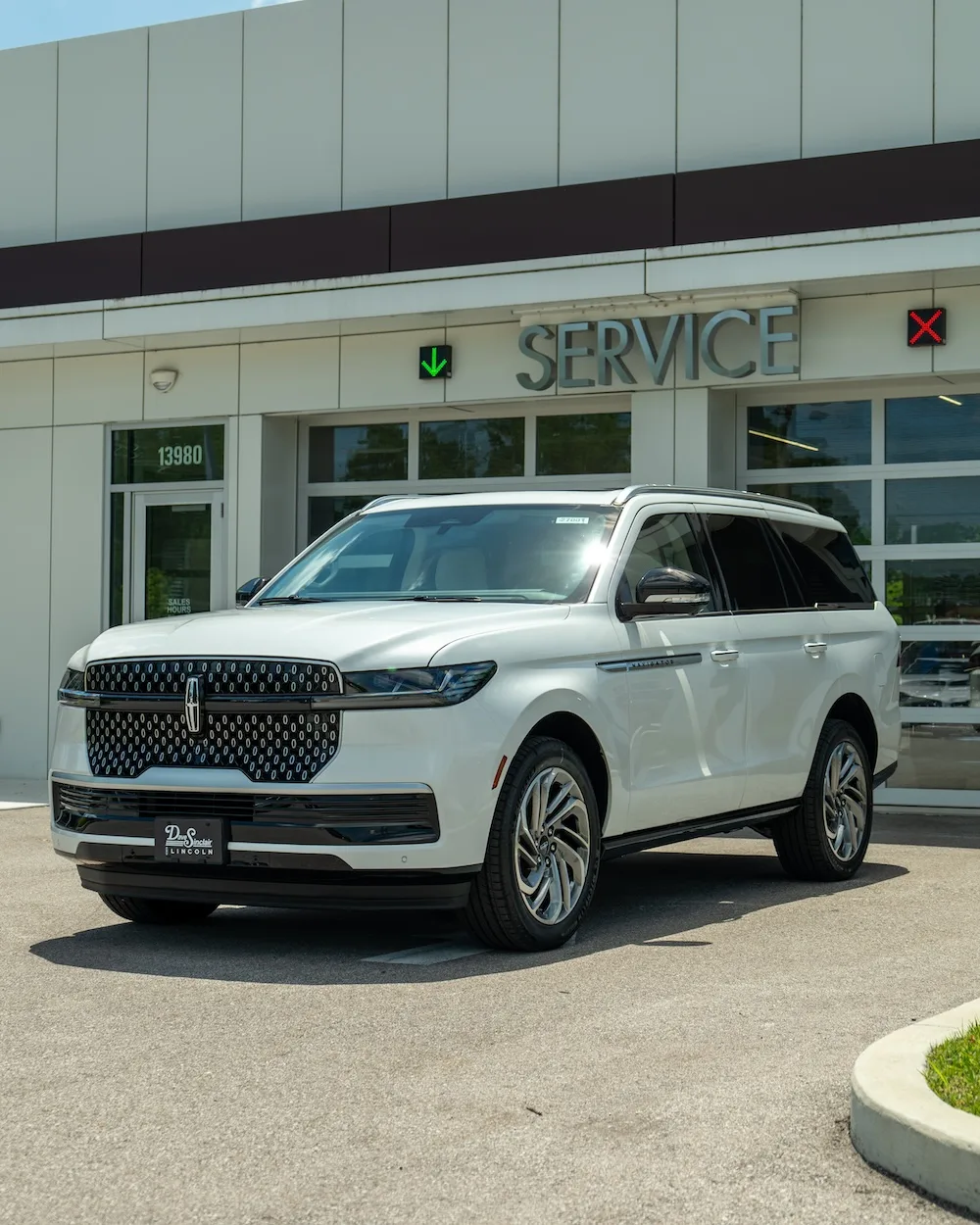 The Lincoln Navigator outside the service department at Dave Sinclair Lincoln.