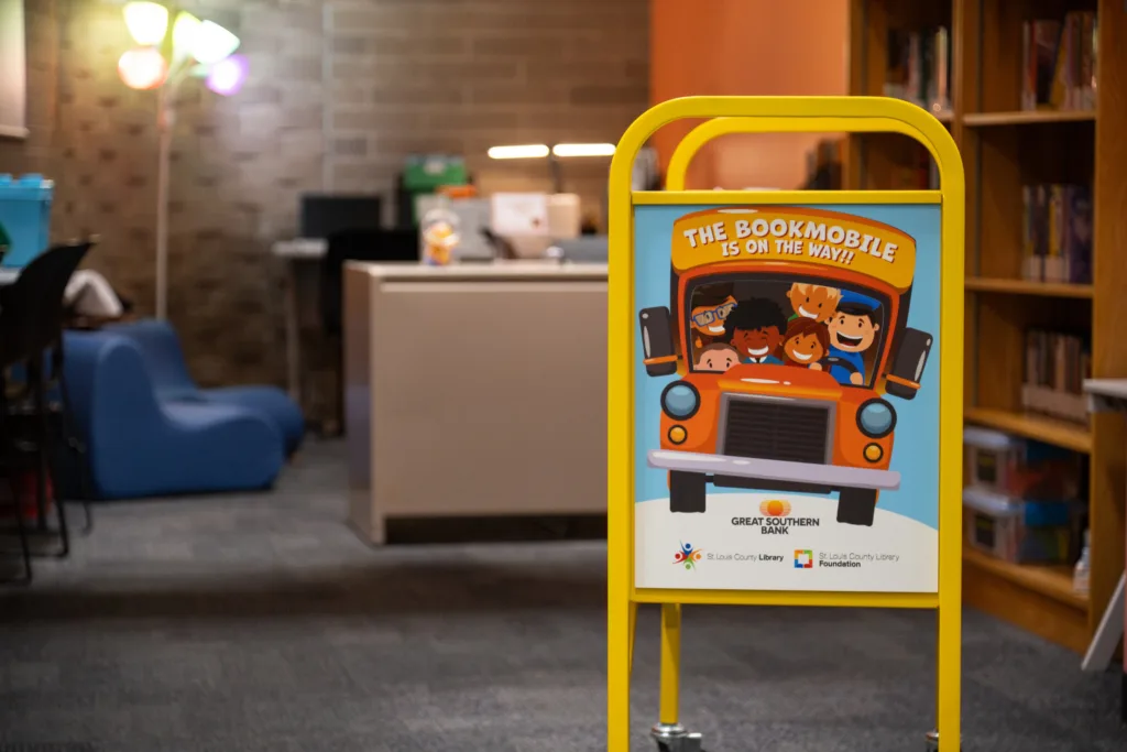 Bookmobile cart at JA BizTown
