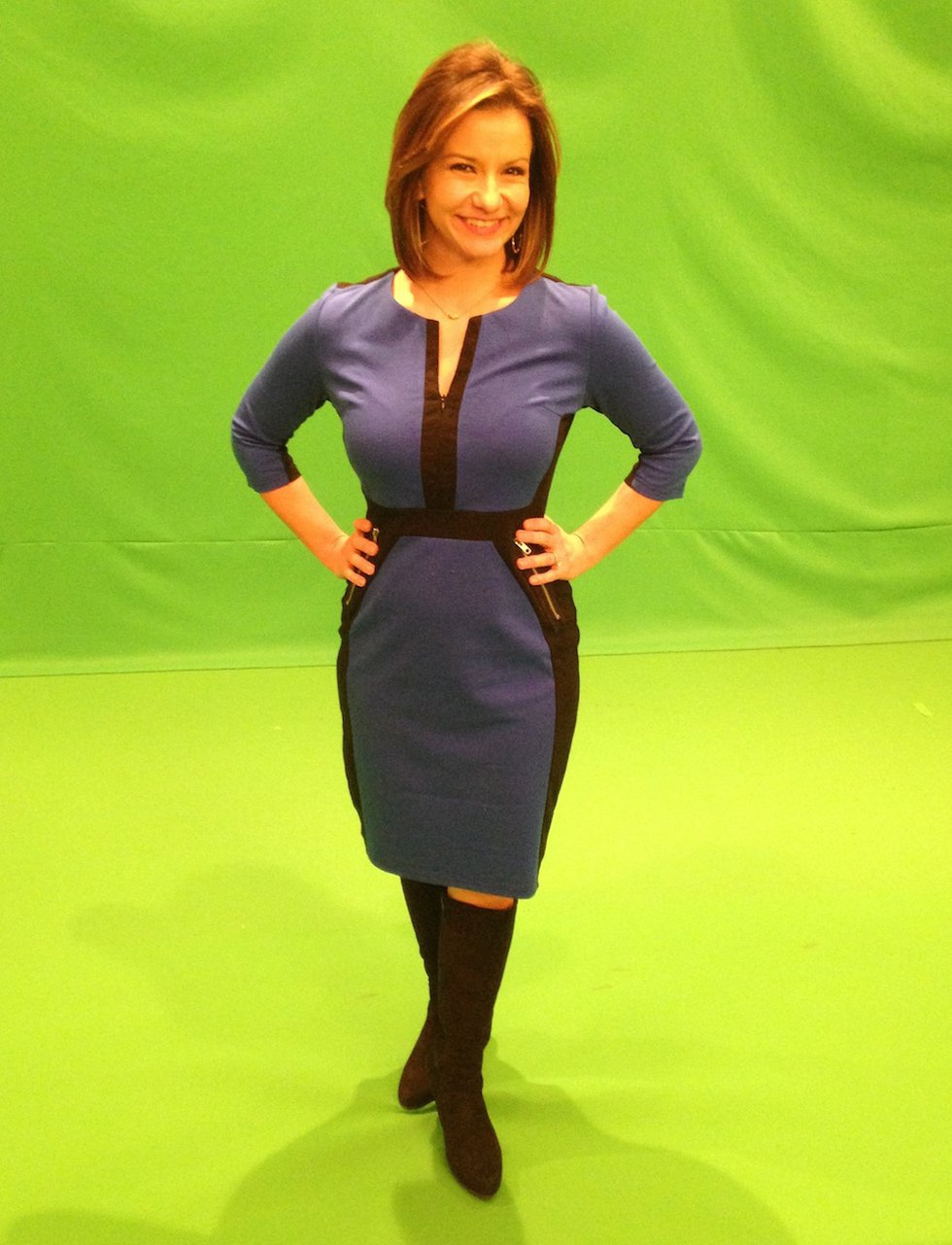 weather lady dress How A St. Louis Meteorologist Started the “Amazon Dress” Trend VENDOR COLOR-ROYAL SHEIN SXY Vacation Style WIDTH:X-Wide